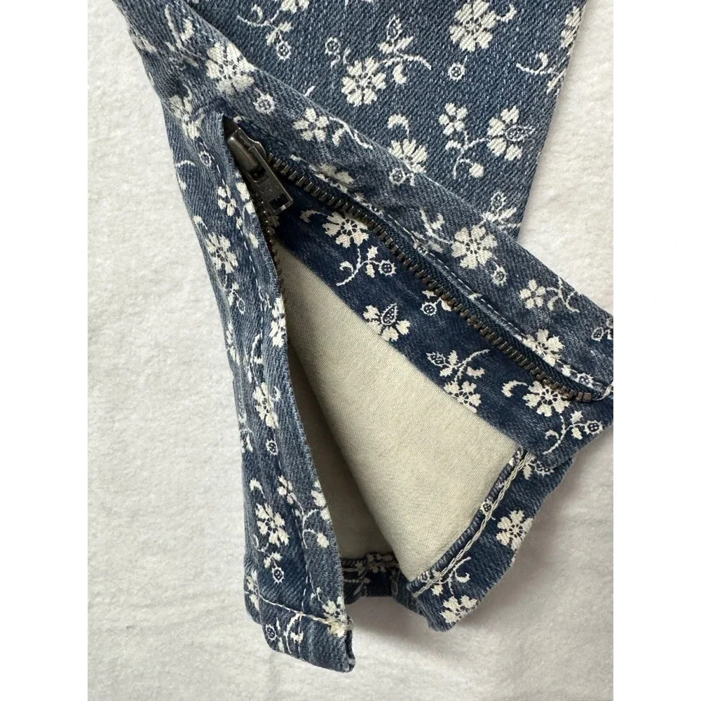 Ralph‎ Lauren Kids Bowery Skinny Jeans Blue Floral Print Size 8